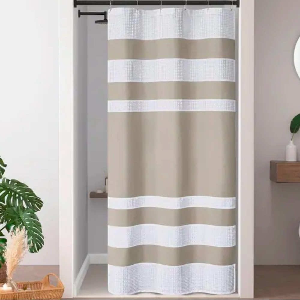 Madison Park Spa Waffle Shower Curtain with 3M Treatment 54x78" - Taupe - Picture 2 of 7